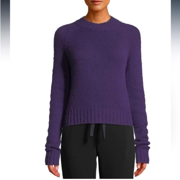 Vince 100% Cashmere Sweater Mock Neck Shrunken plum  $325 - Picture 1 of 9